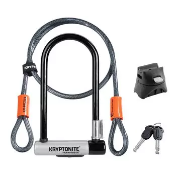 KRYPTONITE Standard KRYPTOLOK STANDARD WITH FLEX with 120cm flex cable NEW-U U-lock