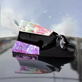 Крыша автомобиля Акула Антенны Автомобильные светодиодные лампы Крыша Антенна Плавник Ветровая лампа Предупреждающая вспышка Акула Светильник Цветной Безопасный Автомобиль чёрный