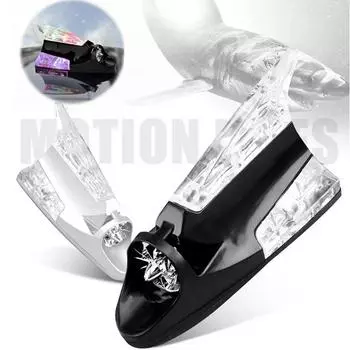 Крыша автомобиля Акула Антенны Автомобильные светодиодные лампы Крыша Антенна Плавник Ветровая лампа Предупреждающая вспышка Акула Светильник Цветной Безопасный Автомобиль чёрный