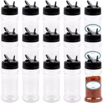 Крышка-бабочка, прозрачная пластиковая банка для специй, 200 мл, контейнеры для специй, бутылка для приправ, соль, перец красный