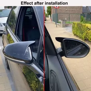 Крышка бокового зеркала заднего вида автомобиля для VW GOLF 7 MK7 MK7.5 R GTI 2014-2020, чехол для боковой отделки заднего вида, 1 пара, глянцевая черная крышка-крыло