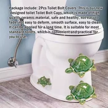 Крышка болта для унитаза в виде черепахи, крышка болта в форме черепахи из смолы, декор для ванной комнаты, простая установка крышки болта для стандартных унитазов 2pcs
