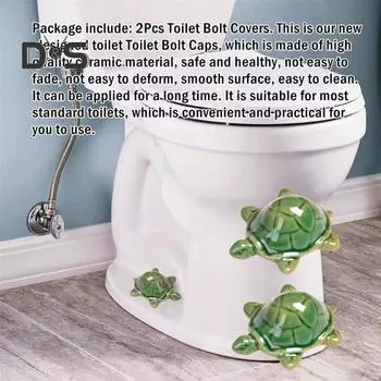 Крышка болта для унитаза в виде черепахи, крышка болта в форме черепахи из смолы, декор для ванной комнаты, простая установка крышки болта для стандартных унитазов 2pcs