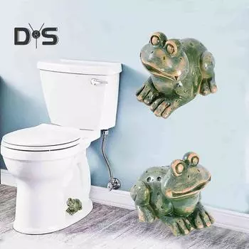 Крышка болта для унитаза в виде лягушки, смоляная фигурка черепахи, животное, водостойкий винт для унитаза, декоративная крышка, украшение для дома, отеля, ванной комнаты Frog