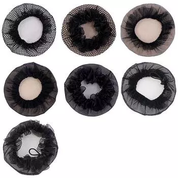 Крышка булочки сетки для волос Snood черной эластичной сетки с небольшим отверстием для балетного танца