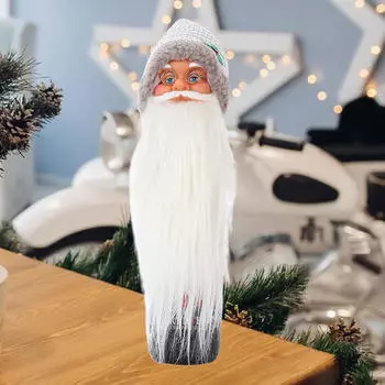Крышка бутылки вина Санта-Клауса, рождественское украшение, декоративный подарок, украшение рождественской елки для церемонии 30x9cm_long beard