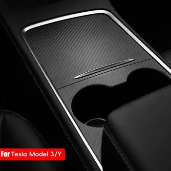 Крышка центральной консоли автомобиля для Tesla Model 3/Y 2021-2024, внутренняя модификация, подтяжка лица, декор, литой пластик ABS красный