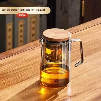 Крышка чайника с магнитной присоской, термостойкий стеклянный чайный сервиз, чайник с функцией One Touch, кофейная и чайная посуда, чайник