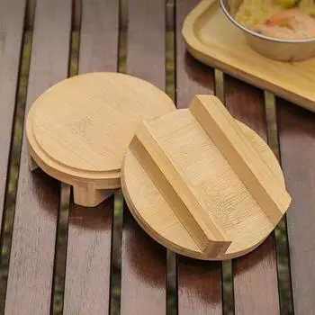 Крышка чаши Sierra Изолированная, утолщенная, непроливаемая, противоскользящая, с уплотнительной ручкой, деревянная, уличная, из бамбука Sierra