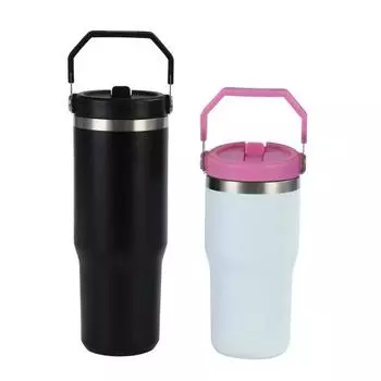 Крышка чашки Yousheng, 20 унций 30 унций, с хорошим уплотнением, герметичная, пищевая, с отверстием для соломинки и ручкой, без запаха, толстая сменная крышка для стакана, крышка для чашки темно-розовый