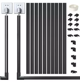 Крышка для электропроводки, молдинг, скрытая крышка для провода, защитная крышка для кабеля, молдинг для электрического провода, крышка для кабеля, простая в установке, набор (Черный, 10, 40* 1,5*0,9см)