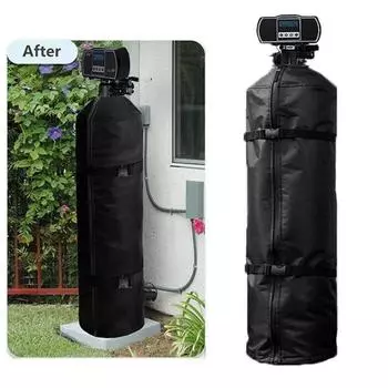 Крышка для бака смягчителя воды, водонепроницаемая, с застежкой-молнией, устойчивая к разрывам, регулируемая, с завязкой, наружная, изолированная крышка для бака смягчителя воды S