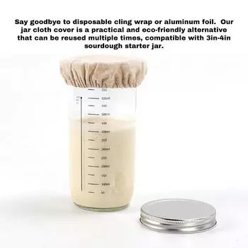 Крышка для банки для закваски из ткани, неотбеленная многоразовая эластичная тканевая крышка, крышка для миски для органических продуктов бежевый