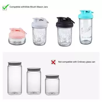 Крышка для банки Mason. Универсальные крышки с носиком. Банки Mason с широким горлышком. Герметичные герметичные крышки для банок для дома. светло-синий