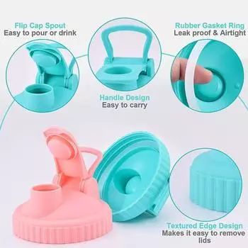 Крышка для банки Mason. Универсальные крышки с носиком. Банки Mason с широким горлышком. Герметичные герметичные крышки для банок для дома. чёрный