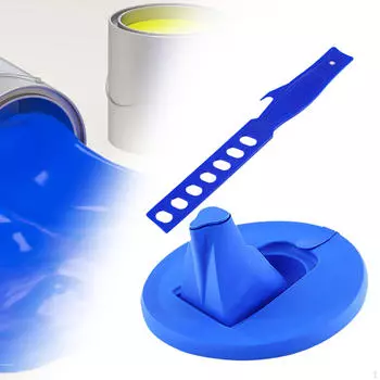 Крышка для банки с краской и палочкой для смешивания синий