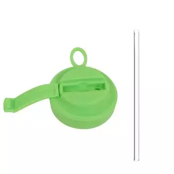 Крышка для банки с соломинкой Крышка для банки с соломинкой Силиконовая крышка для банки Крышка для банки с соком One Size зелёный