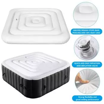 Крышка для бассейна, квадратная надувная крышка для гидромассажной ванны, водонепроницаемый пылезащитный защитный чехол для дома, на открытом воздухе