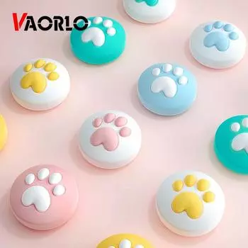 Крышка для большого пальца VAORLO с кошачьим когтем, джойстик JoyCon, силиконовый защитный чехол, чехол для джойстика контроллера, коробка для аксессуаров для переключателей Nintendo