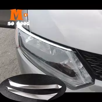 Крышка для бровей, накладка на переднюю лампу, ABS Chrome 2014 2015 2016 для Nissan XTrail T32, автомобильные аксессуары X-Trail Rogue Head