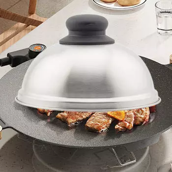 Крышка для бургера Купол для плавления сыра Нержавеющая сталь для поливания для использования в помещении и на открытом воздухе 15.8cm