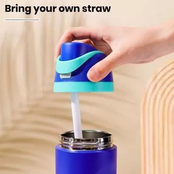 Крышка для бутылки с водой, герметичная, пищевая, не содержит бисфенола-А, надежная посадка, легко открывающаяся соломинка, совместимая с изолированной крышкой для бутылки с водой, аксессуары королевский синий