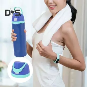 Крышка для бутылки с водой с трубочкой, крышка из пищевого пластика без содержания бисфенола А с ручкой, устойчивая к брызгам крышка, сменные колпачки для кофейной кружки-холодильника светло-серый