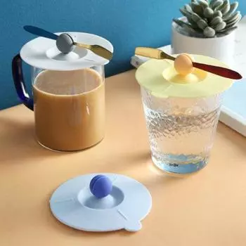 Крышка для чашки чая, не содержит BPA, товары для дома, силиконовые, пыленепроницаемые, герметичные чехлы для кружек, экологически чистые защитные, хорошая герметизация светло-синий