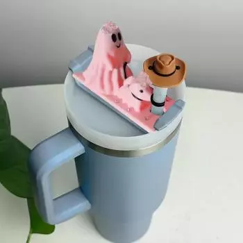 Крышка для чашки на Хэллоуин, призрачная собака, ходячая статуя, крышка для чашки объемом 40 унций, жуткие аксессуары для чашки на Хэллоуин белый