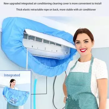 Крышка для чистки кондиционера со сливной трубой и опорными пластинами предотвращает разбрызгивание. Защита стен. Эластичная веревка. Водонепроницаемая сумка для обслуживания переменного тока. M королевский синий
