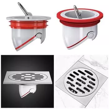 Крышка для дренажной трубы душа со специальным уплотнением и встроенной системой фильтрации. Простая установка. A