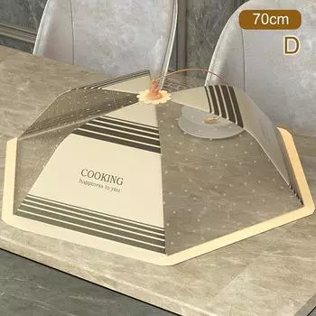 Крышка для еды Складная крышка для блюд Крышка для хранения еды Защита от мух Полосатый полый дизайн Крышка для хранения еды из полосовой стали