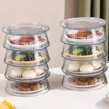 Крышка для еды в микроволновой печи, прозрачный штабелируемый пищевой пластиковый стол, не содержащий бисфенола-А, термо-посуда, пыль