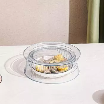 Крышка для еды в микроволновой печи, прозрачный штабелируемый пищевой пластиковый стол, не содержащий бисфенола-А, термозащитная крышка для посуды, кухонные принадлежности 1pc чистый