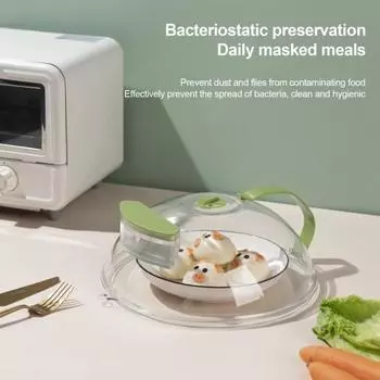 Крышка для еды в микроволновой печи, защита от брызг, термостойкая боковая ручка, вращающееся вентилируемое отверстие, прозрачная крышка для посуды для духовки, крышка от брызг B