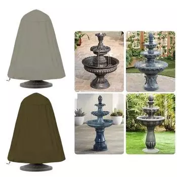Крышка для фонтана, устойчивая к погодным условиям, защитная крышка для садовой статуи фонтана с завязкой на зиму темно-зеленого