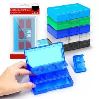 Крышка для хранения игровых карт, держатель 24-в-1, защитный держатель для игровых карт большой емкости, переключатель Nintendo зелёный