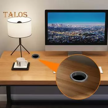 Крышка для кабельного отверстия с люверсом для настольного шнура, высокая прочность, съемная, универсальная, простая в установке, крышка для органайзера для проводов серый