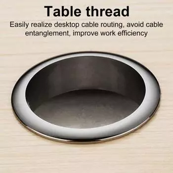 Крышка для кабельного отверстия с люверсом для настольного шнура, высокая прочность, съемная, универсальная, простая в установке, крышка для органайзера для проводов серебряный