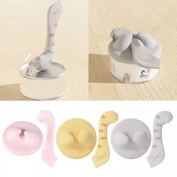 Крышка для консервирования домашних животных Многофункциональная крышка для хранения Ложка для консервирования кошек Посуда для кормления Чехол серый