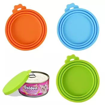 Крышка для консервирования домашних животных Samcos, крышка для банки с силикагелем, герметичный контейнер для хранения банок для собак, герметичная крышка для консервирования, подходит для разных размеров, упаковка из 3 банок/кошка