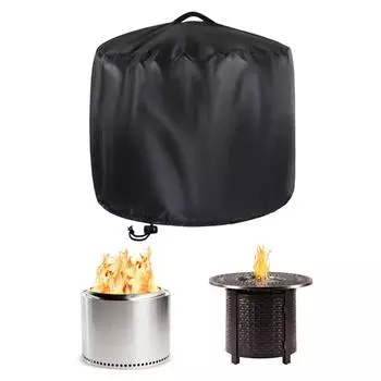 Крышка для костра на открытом воздухе, круглая, для камина 18-29 дюймов, 420D, прочная, с водонепроницаемым шнурком для садового костра