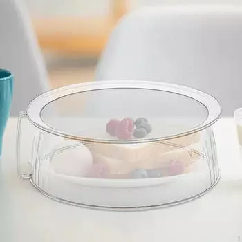 Крышка для микроволновки Прозрачная 10-дюймовая удобная в использовании переносная сервировочная тарелка