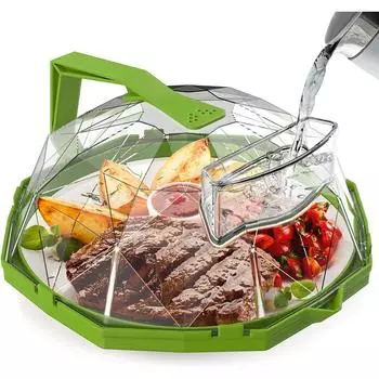 Крышка для микроволновой печи для еды, крышка от брызг для микроволновой печи 10 дюймов, кухонные гаджеты, крышка для микроволновой печи с ручкой и ящик для хранения воды
