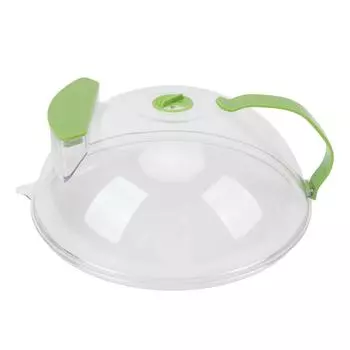 Крышка для микроволновой печи для еды с вентиляцией из поликарбоната, прозрачная крышка от брызг в микроволновой печи с ручкой для отпаривания воды