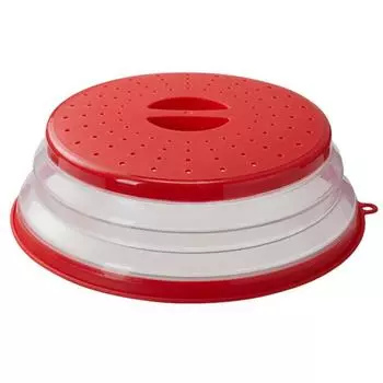 Крышка для микроволновой печи Прозрачная складная крышка из TPR, универсальная крышка для микроволновой печи большого размера серый