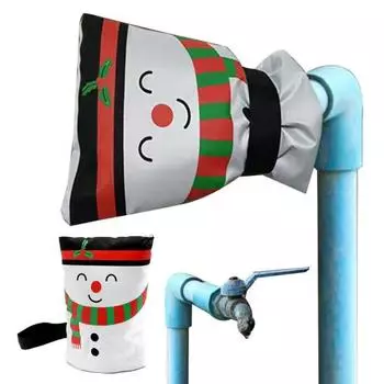 Крышка для наружного крана с рождественским дизайном в виде снеговика, универсальный размер, простая установка, зимняя изоляционная крышка для крана, носки, чехлы для шлангов белый