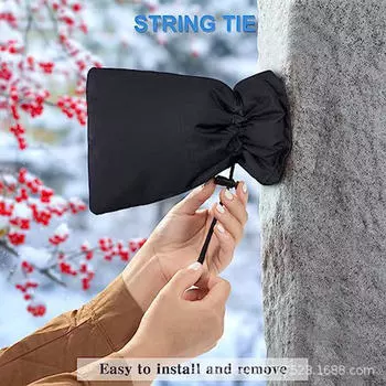 Крышка для наружного крана Защита от замерзания Защитник для садового газона чёрный