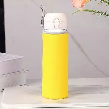 Крышка для охладителя, пластиковый стаканчик для защиты от холода, чехол для стаканчика, креативная стеклянная трубка из неопрена 360ml чёрный