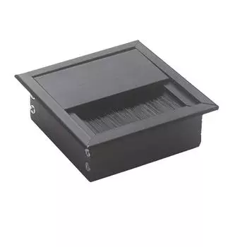 Крышка для отверстия кабеля провода, крышка для отверстия с втулкой, квадратный алюминиевый сплав, стол для компьютера, ПК, держатель для кабеля чёрный